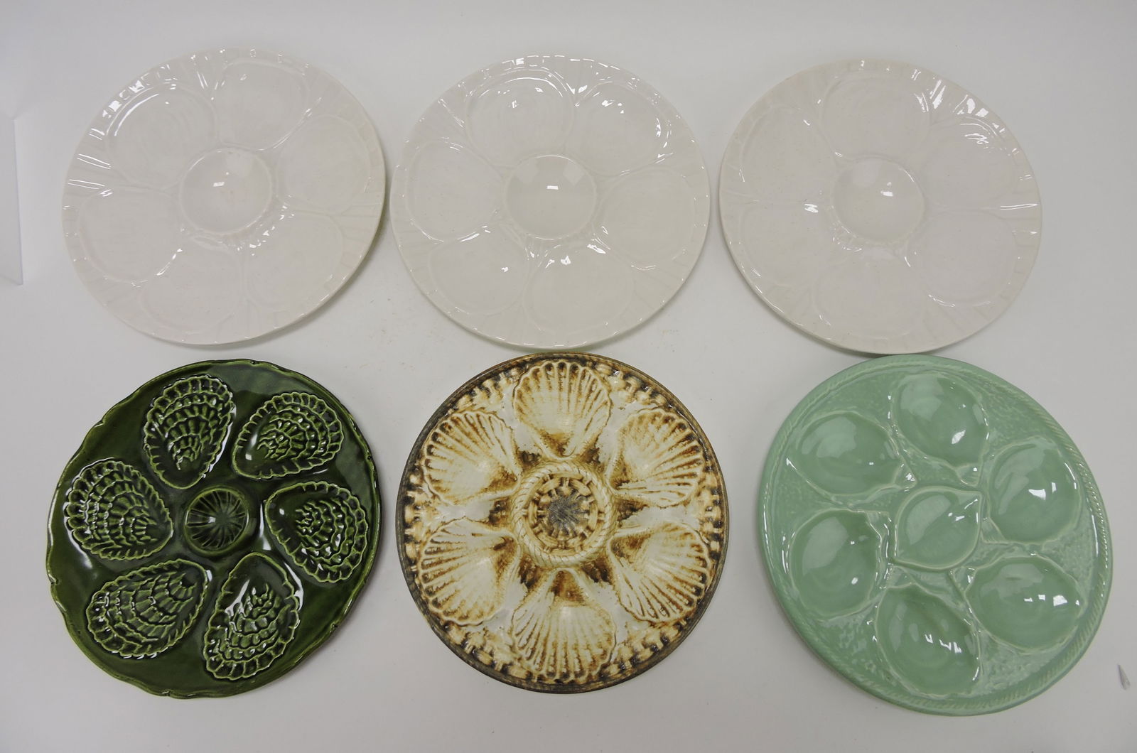 Lot of 6 assorted oyster plates (1 of 1)
