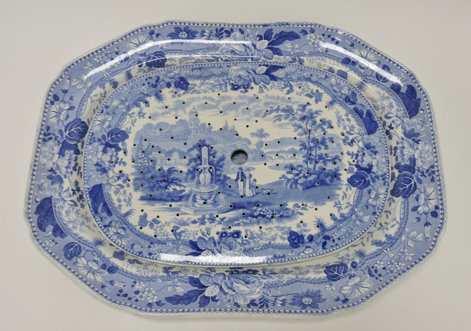 Blue & white large platter and (1 of 3)