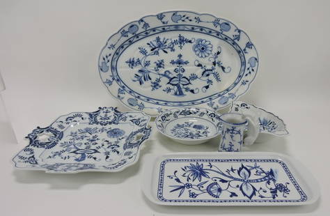 Meissen and Blue Danube lot of: 6 Blue Onion pcs