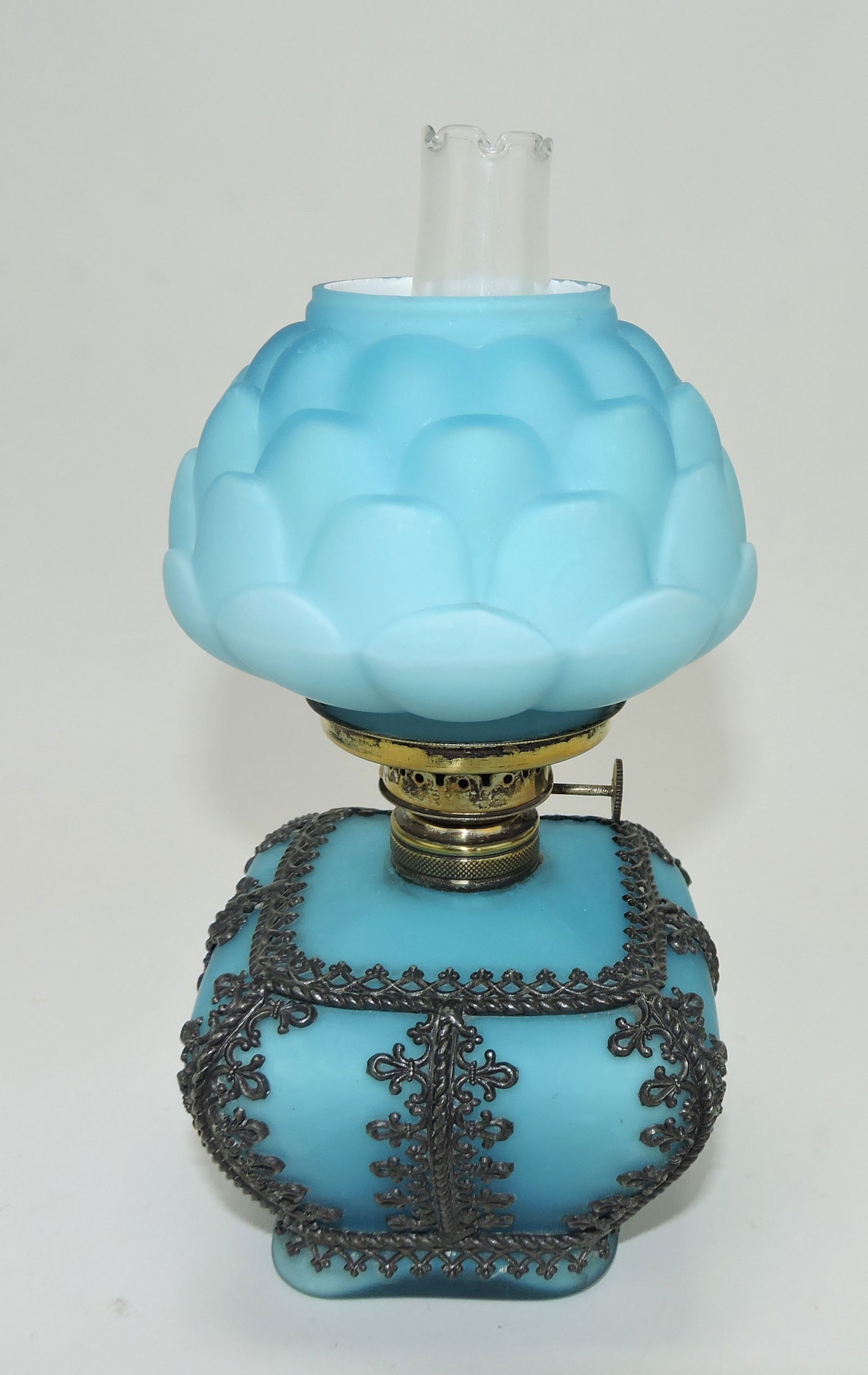 Blue satin miniature lamp with (1 of 1)