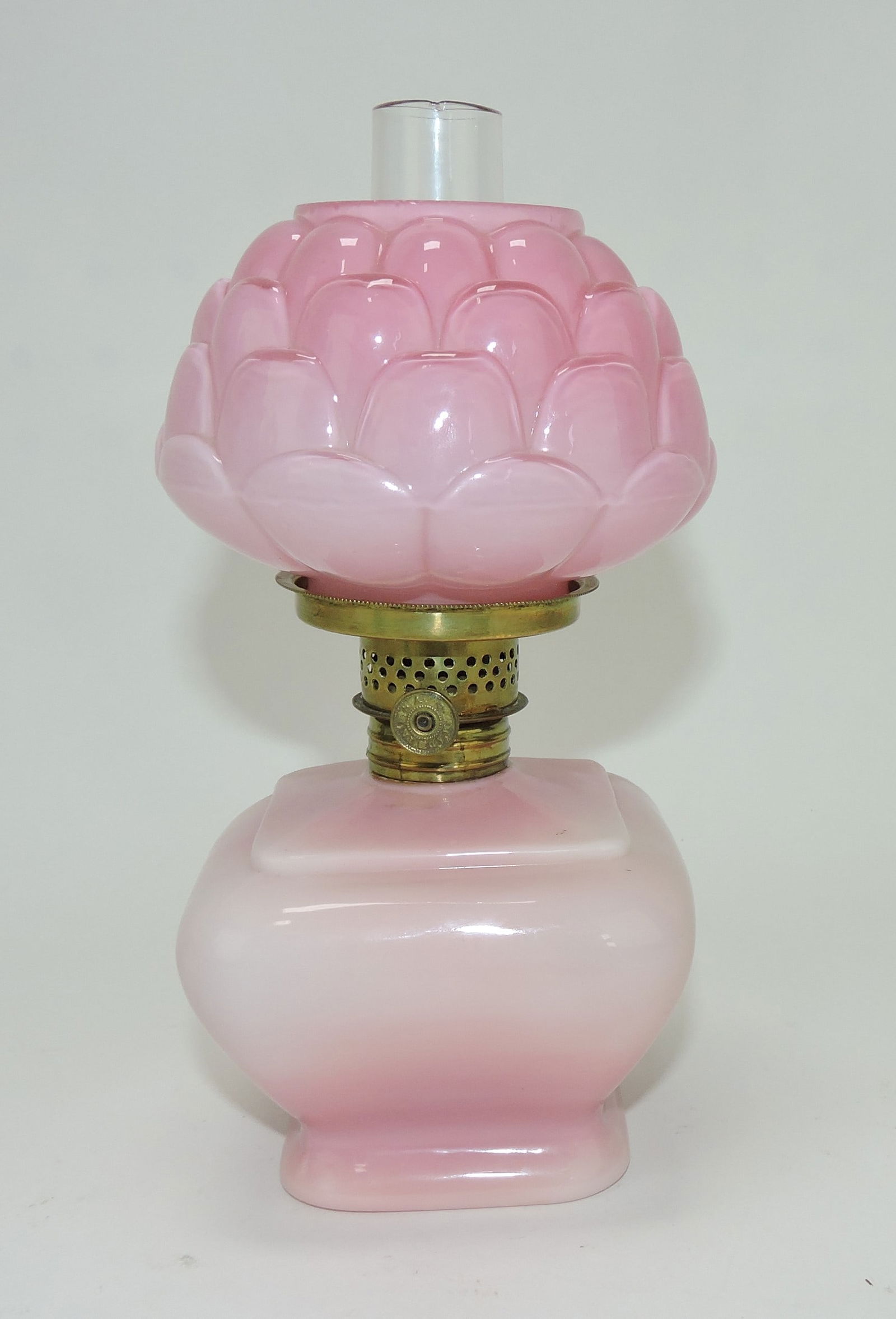 Pink cased glass miniature lamp, (1 of 1)