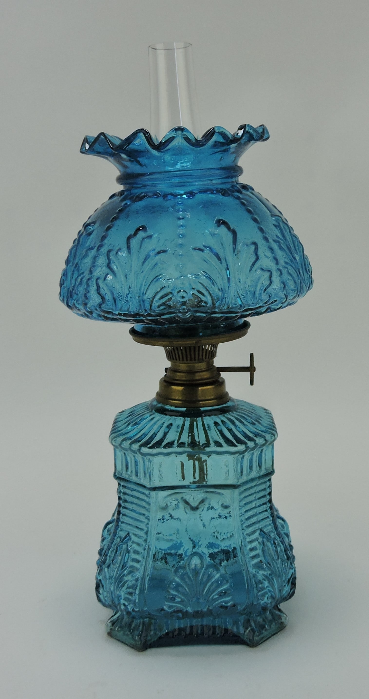 Blue glass miniature lamp, Smith 2 (1 of 1)
