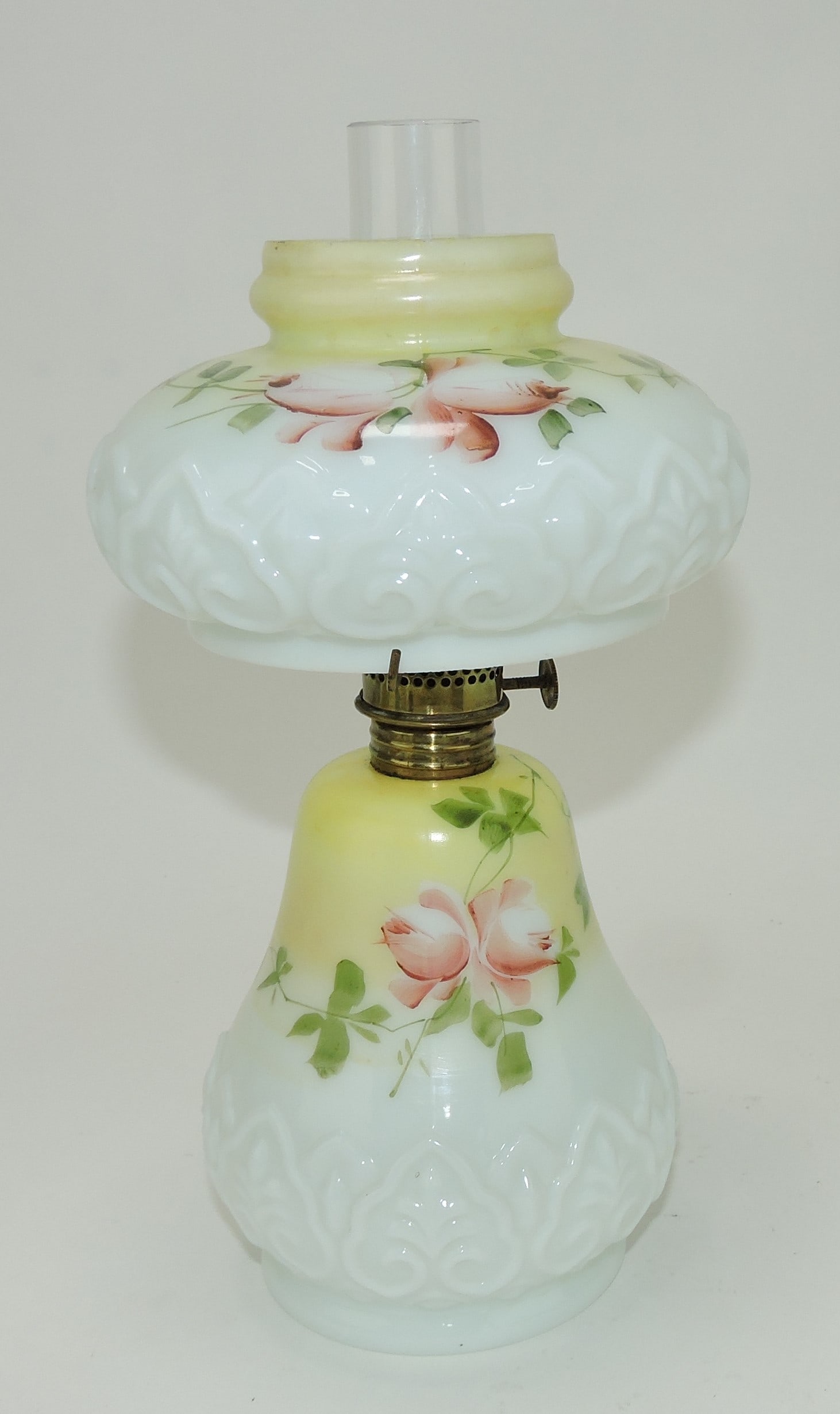 Milk glass miniature lamp, Smith 1 (1 of 1)