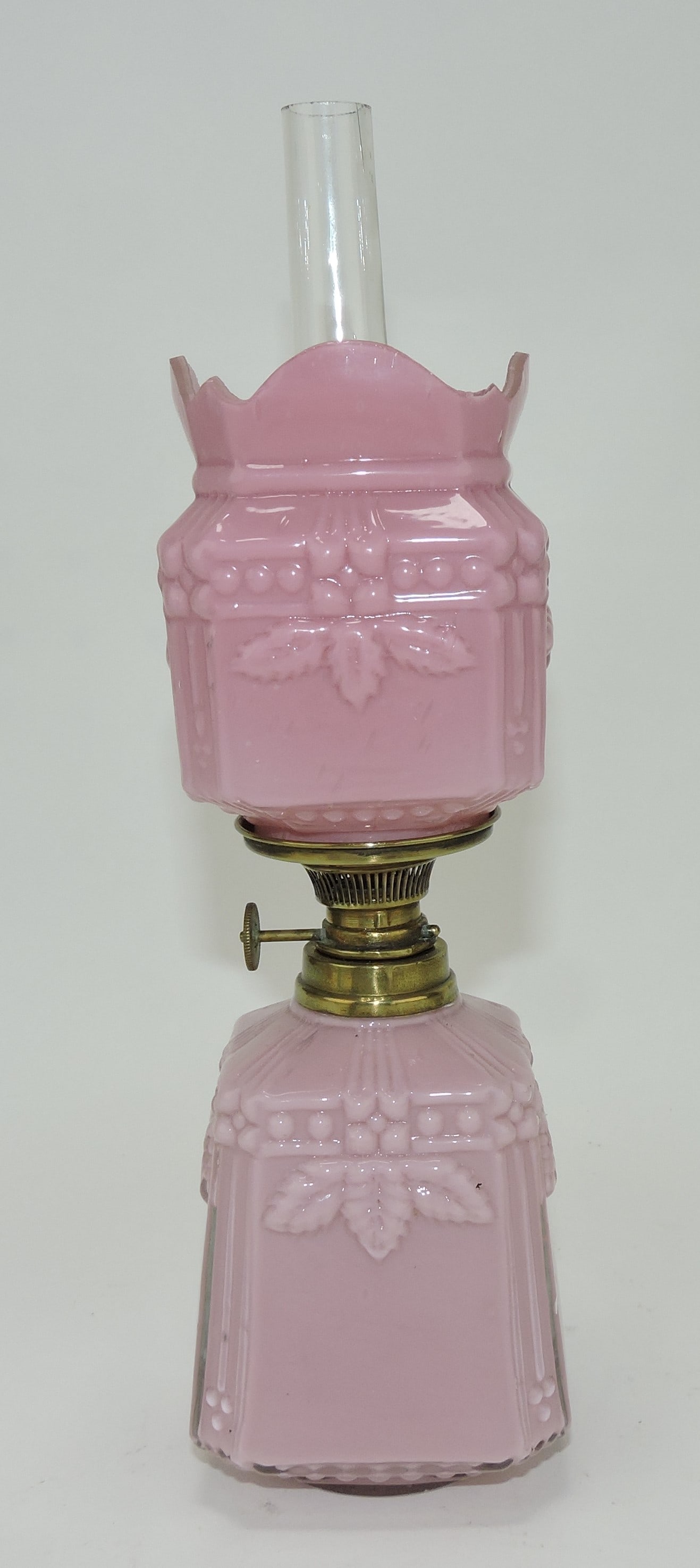 Pink cased glass miniature lamp (1 of 1)