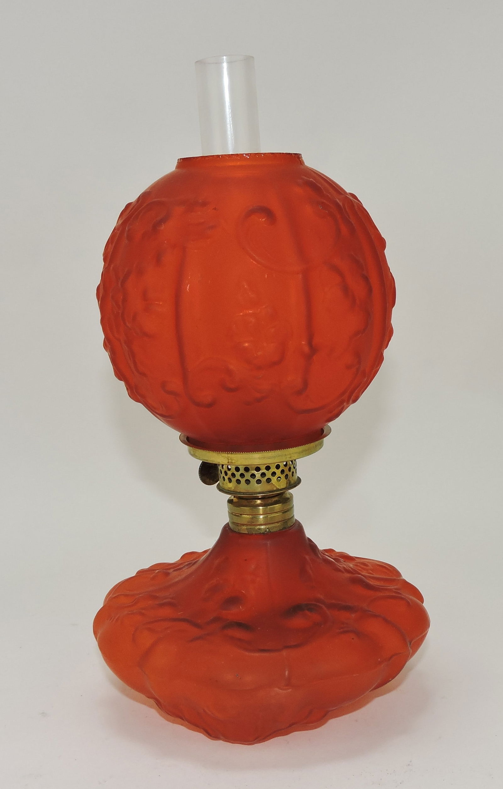 Red satin embossed scrolls and (1 of 1)