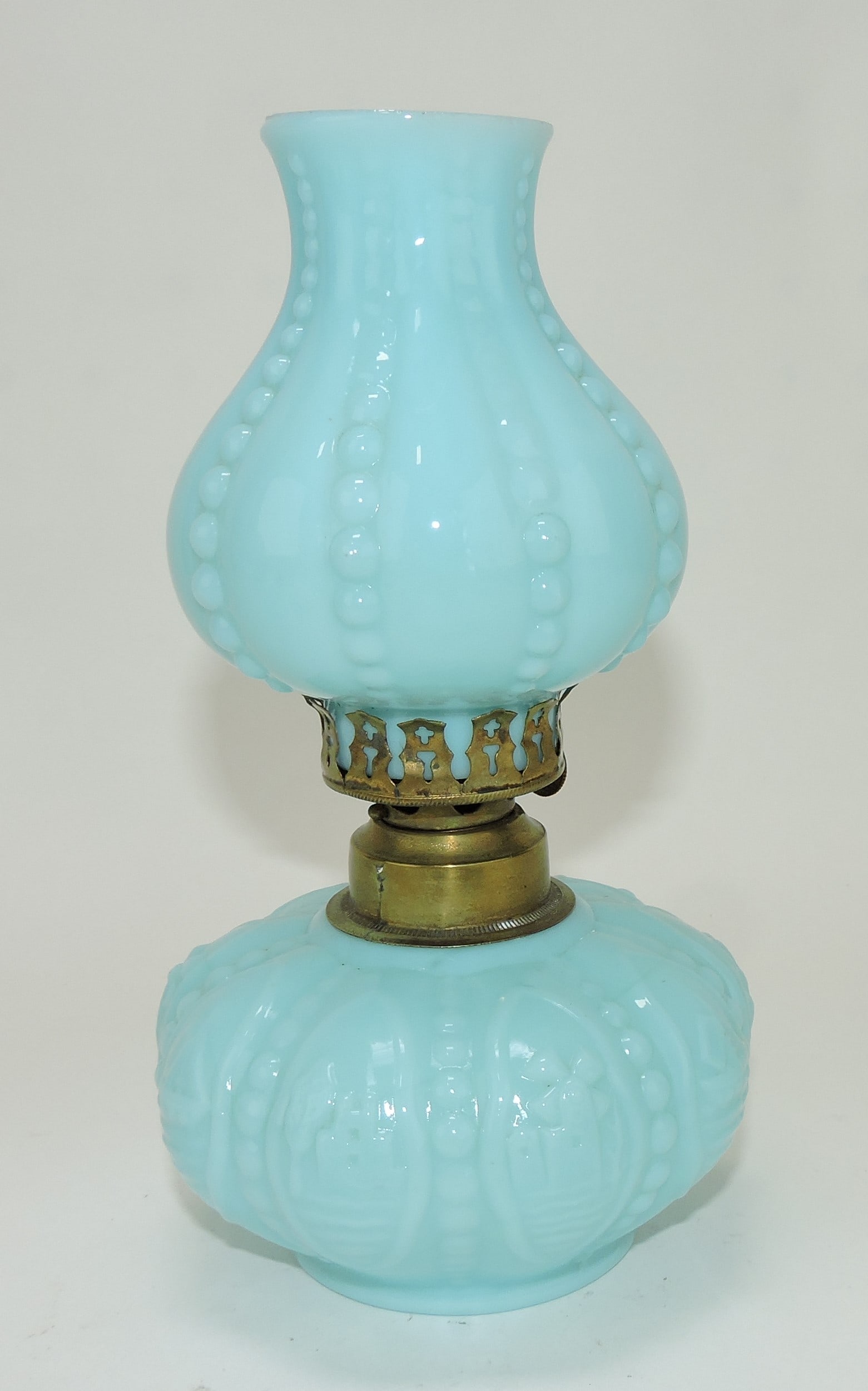 Blue opaque embossed beaded (1 of 1)