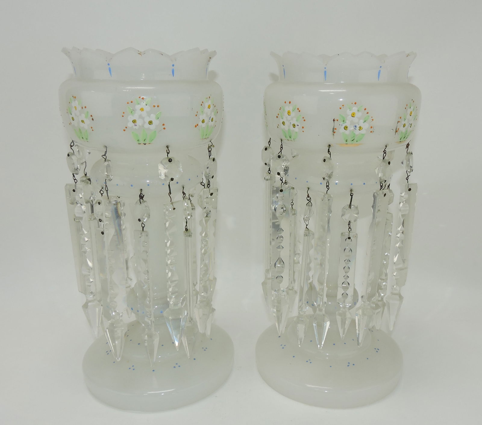 Pair of Bristol glass candle lusters (1 of 1)