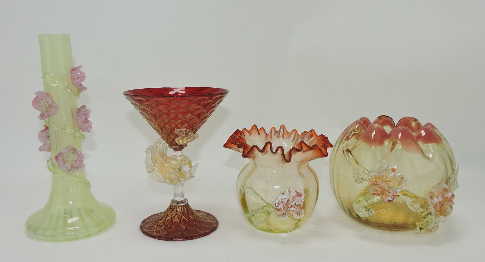 Stevens & Williams and Venetian: lot of 4 pcs