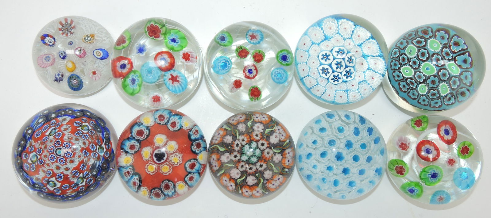 Millefiori lot of 10 paperweights (1 of 1)