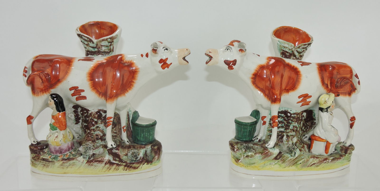 Staffordshire pair of cows with milkmaid (1 of 1)