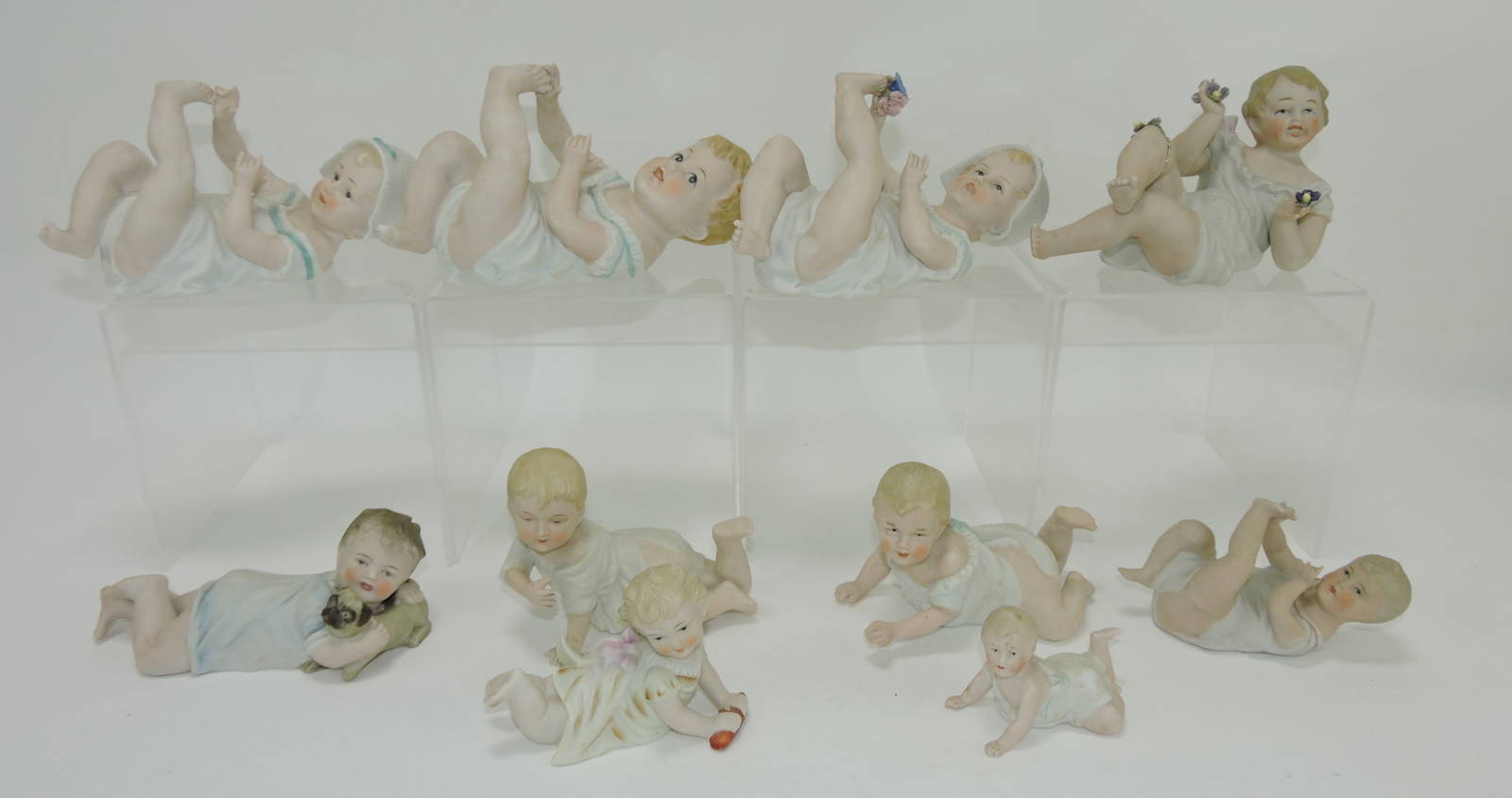 Lot Of 10 Bisque Piano Babies, 3 To 7" Auction