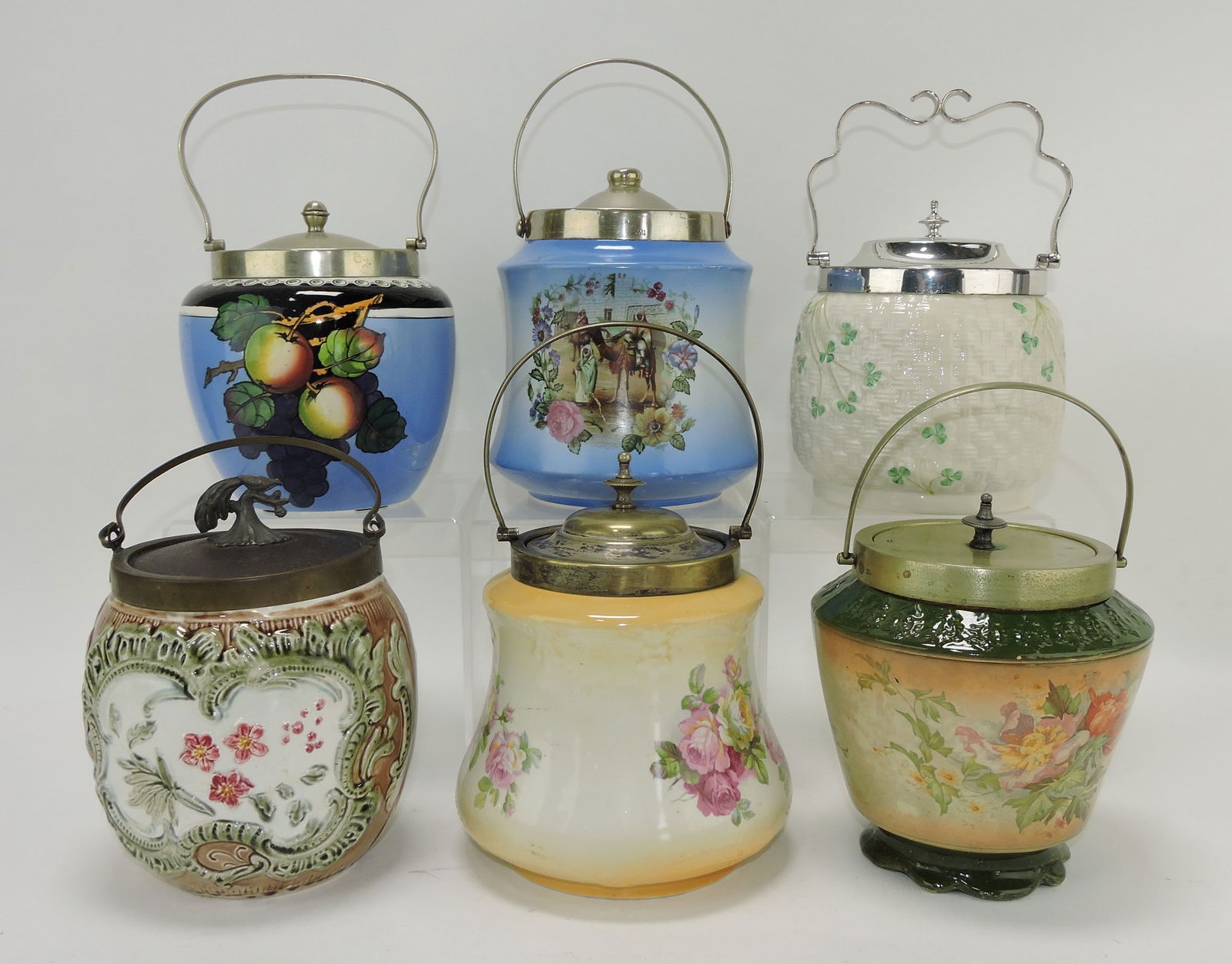 Lot of 6 biscuit jars: .