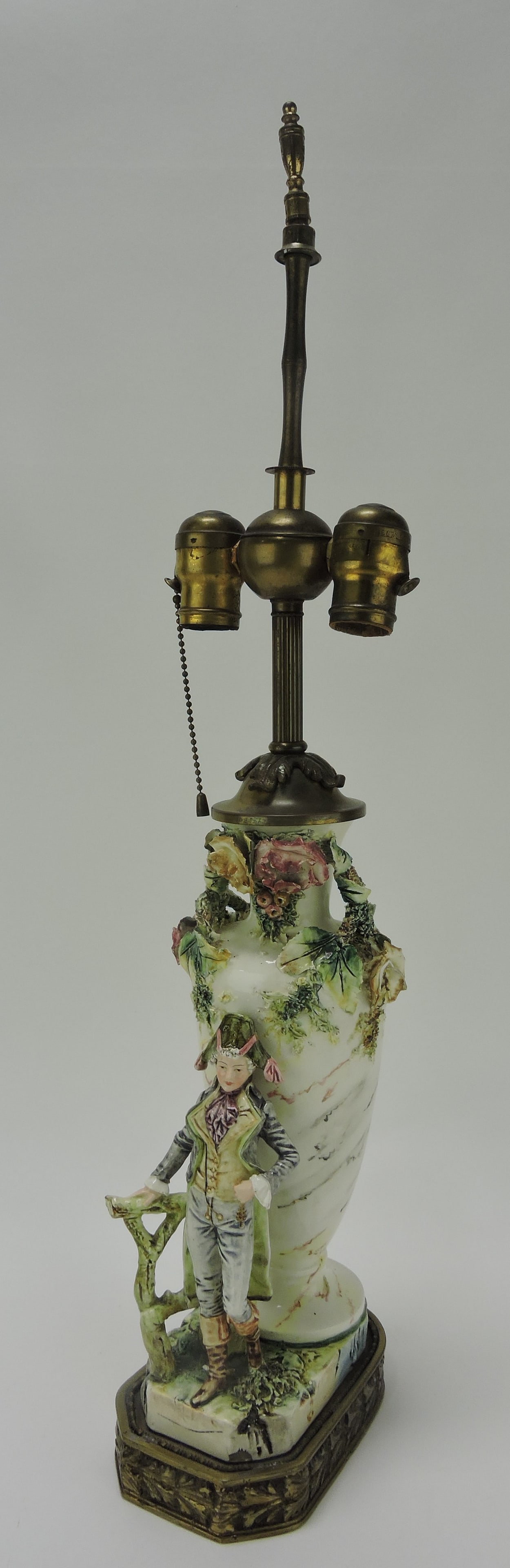 Continental table lamp with gentleman, (1 of 2)