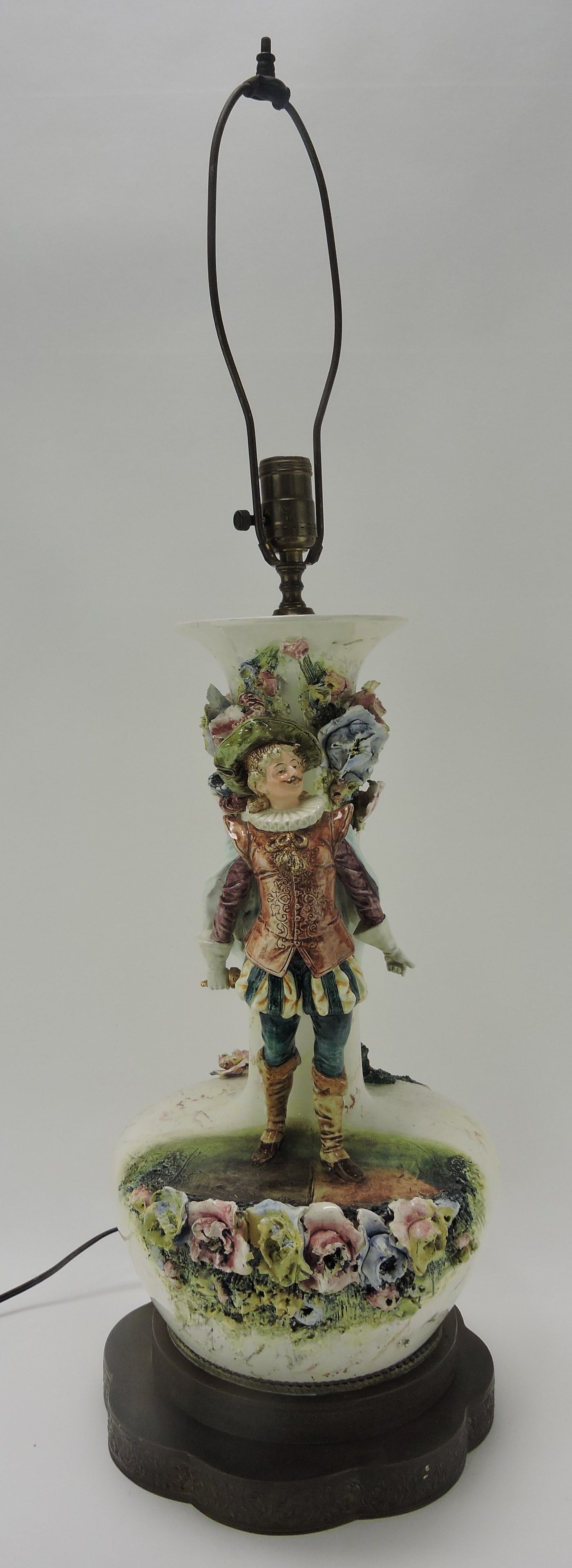 Continental table lamp with gentleman, (1 of 2)