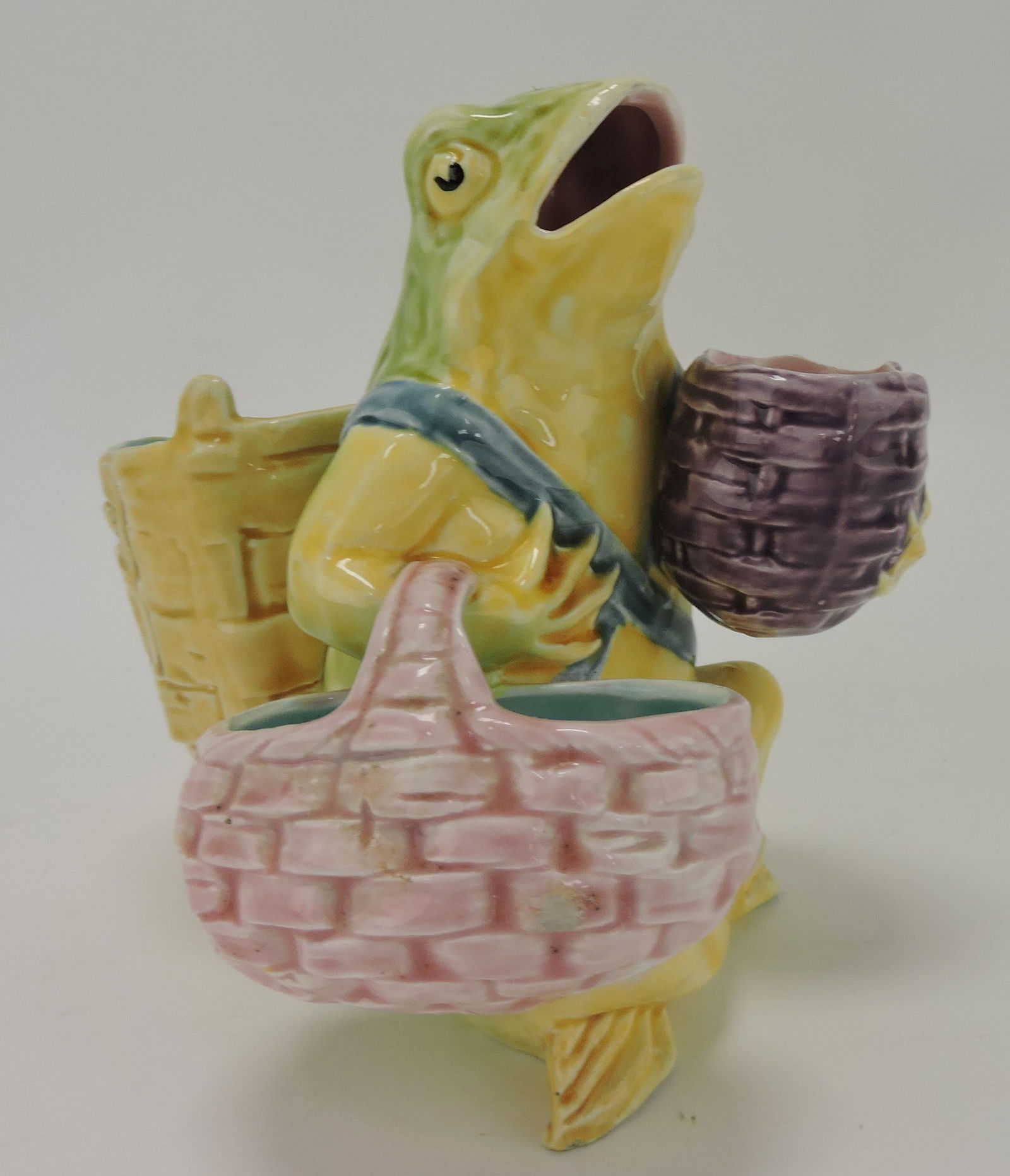 Continental majolica figural match striker, (1 of 1)