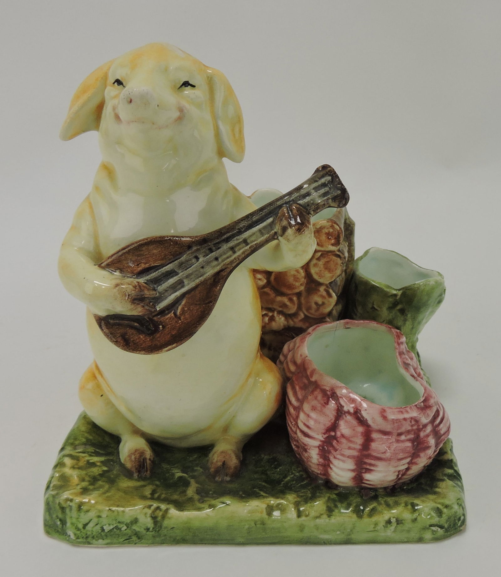 Continental majolica figural match striker, (1 of 1)