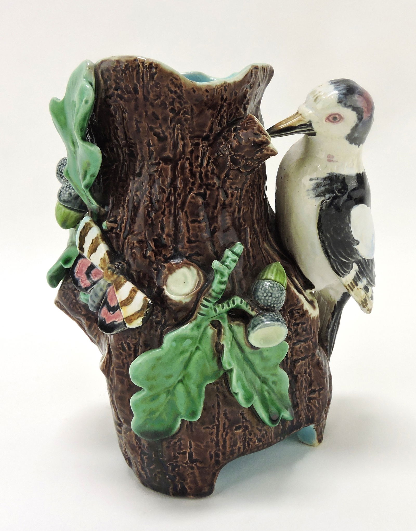 Minton rare majolica woodpecker (1 of 3)