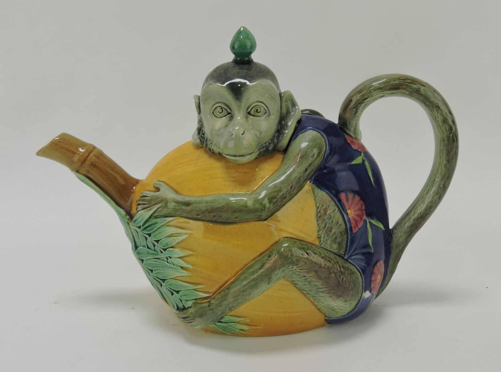 Minton majolica figural teapot of (1 of 2)
