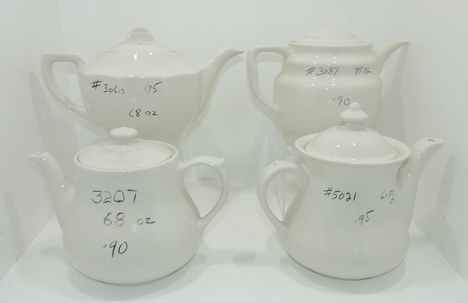 Hall China lot of 4 large coffee pots, (1 of 1)