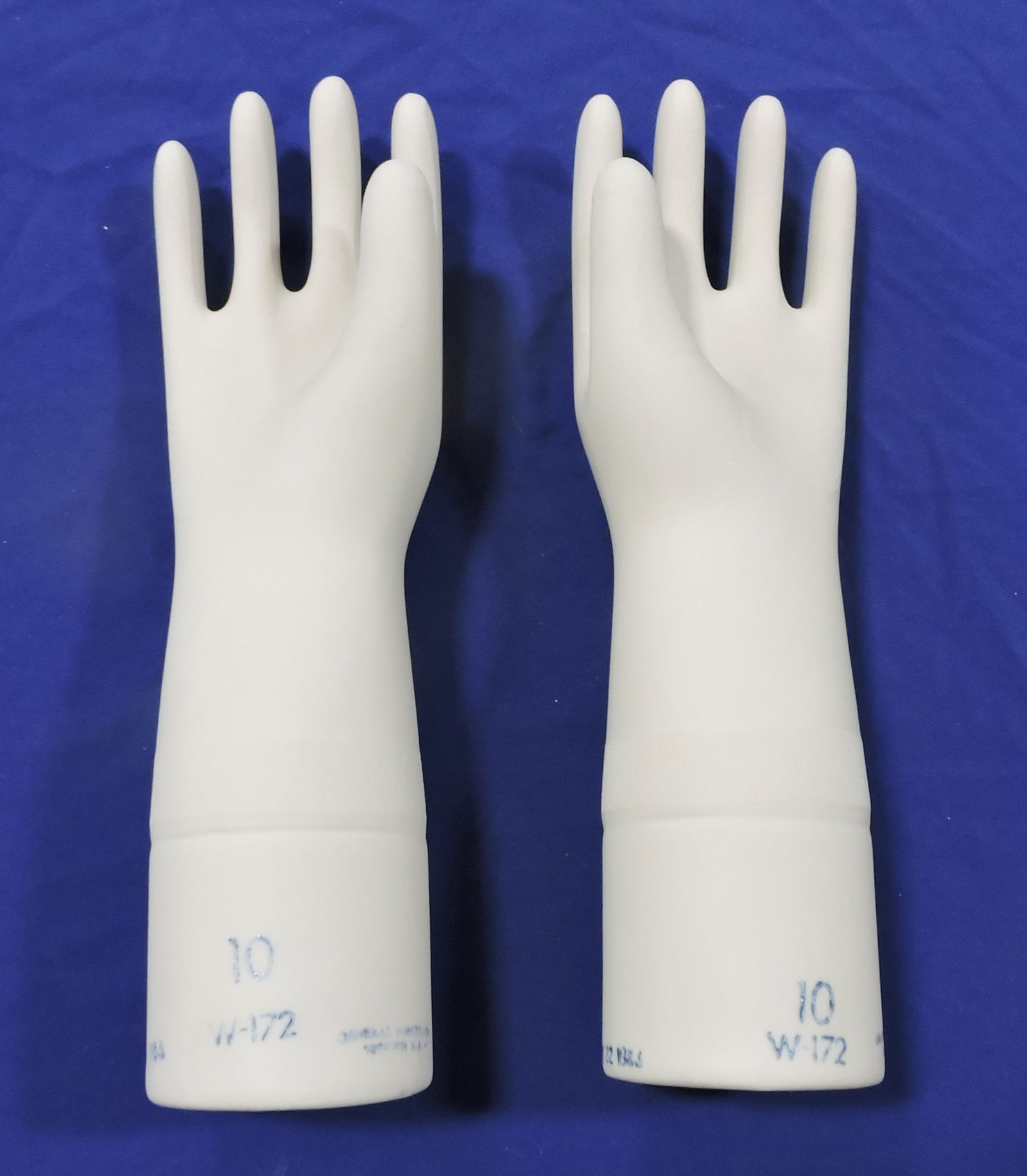 Hall China pair of glove molds, bisque, (1 of 1)