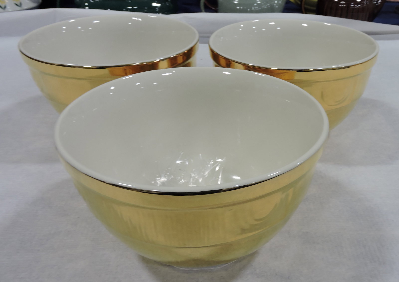 Hall China Golden Glo lot of 3 - 7 1/2": mixing bowls, #267