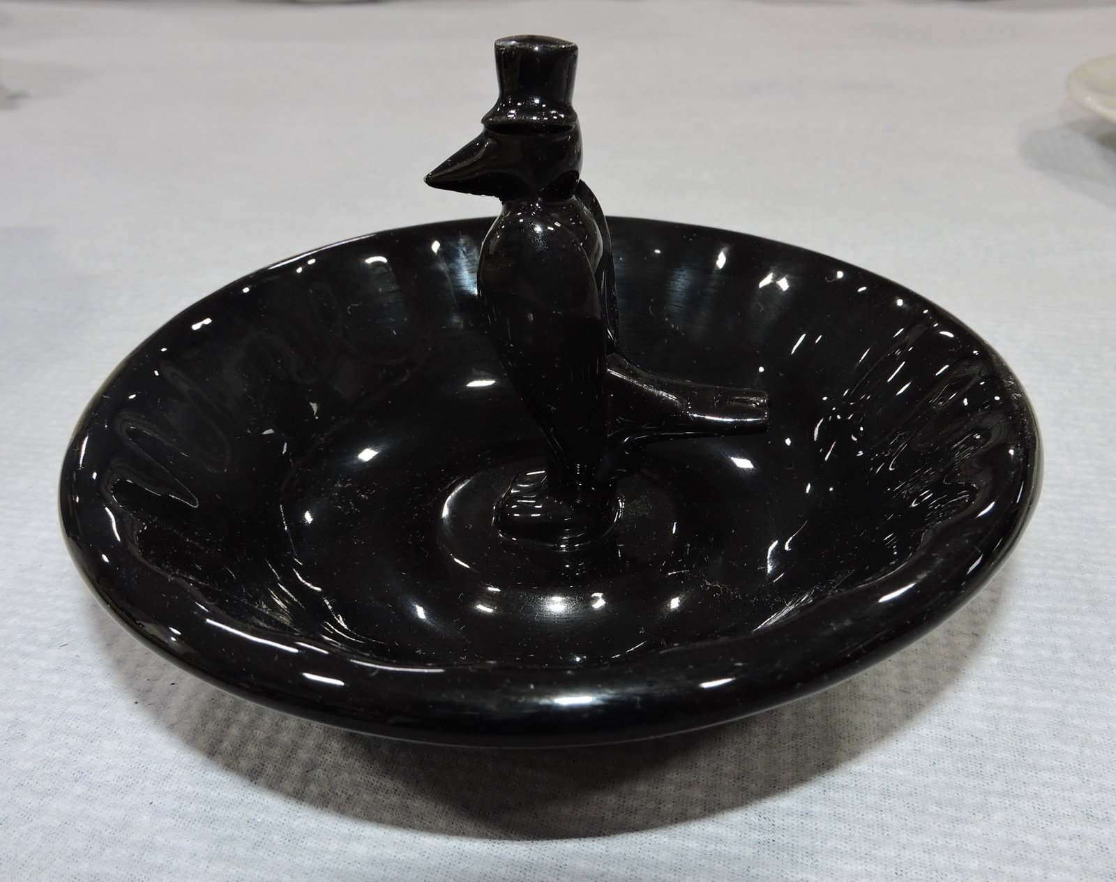 Hall China RARE crow ashtray, 5 1/2",: sample made for Old Crow Whiskey and was never produced