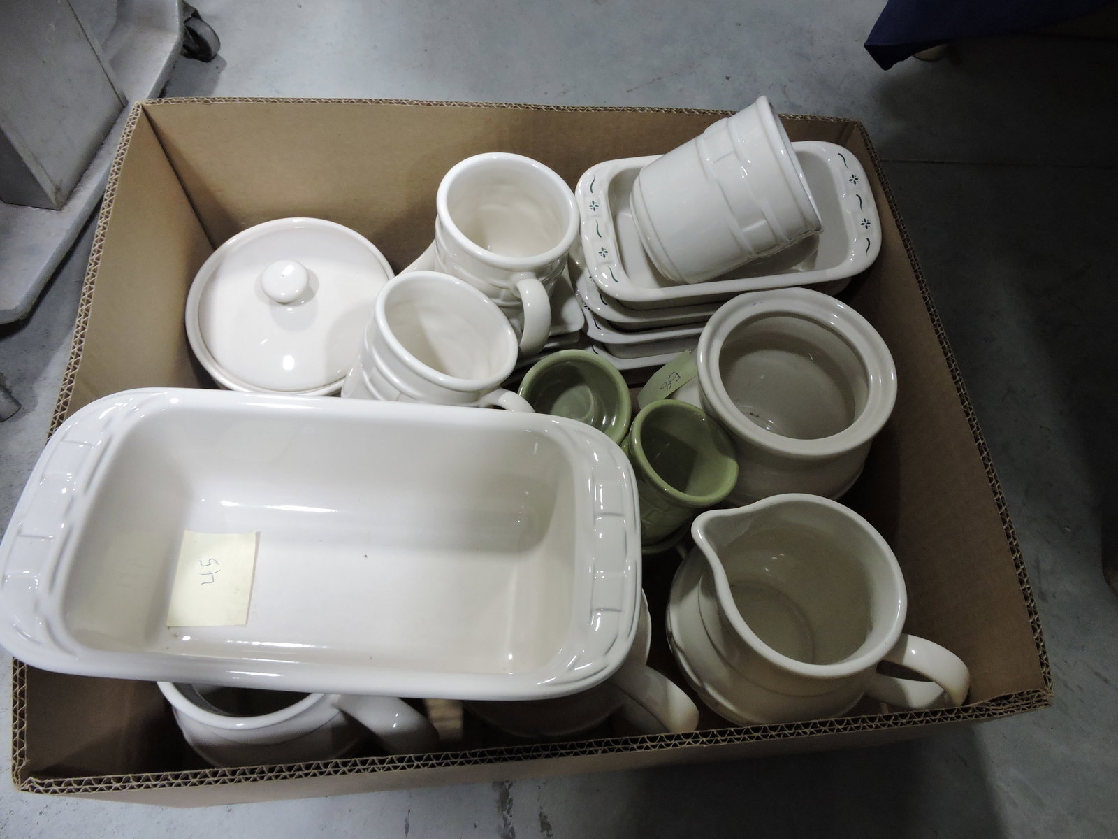 Hall China Longaberger box of pieces: .
