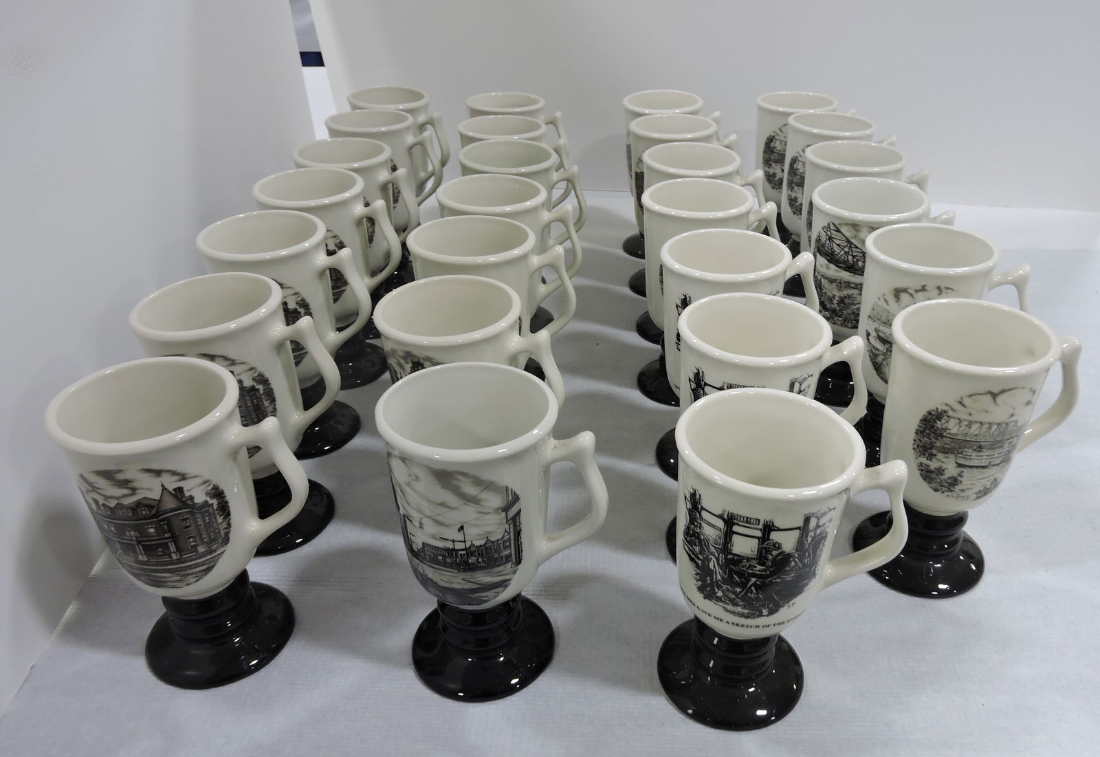 Hall China lot of 27 pedestal mugs (1 of 1)