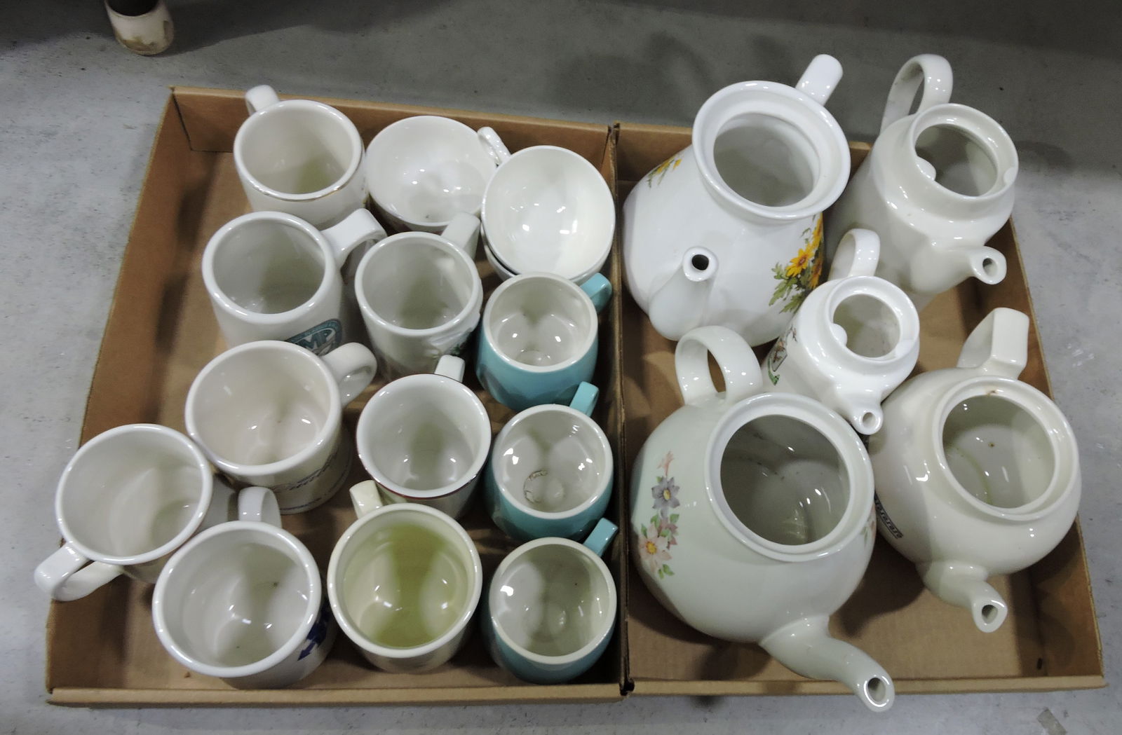 Hall China lot of 2 boxes of teapots and (1 of 1)