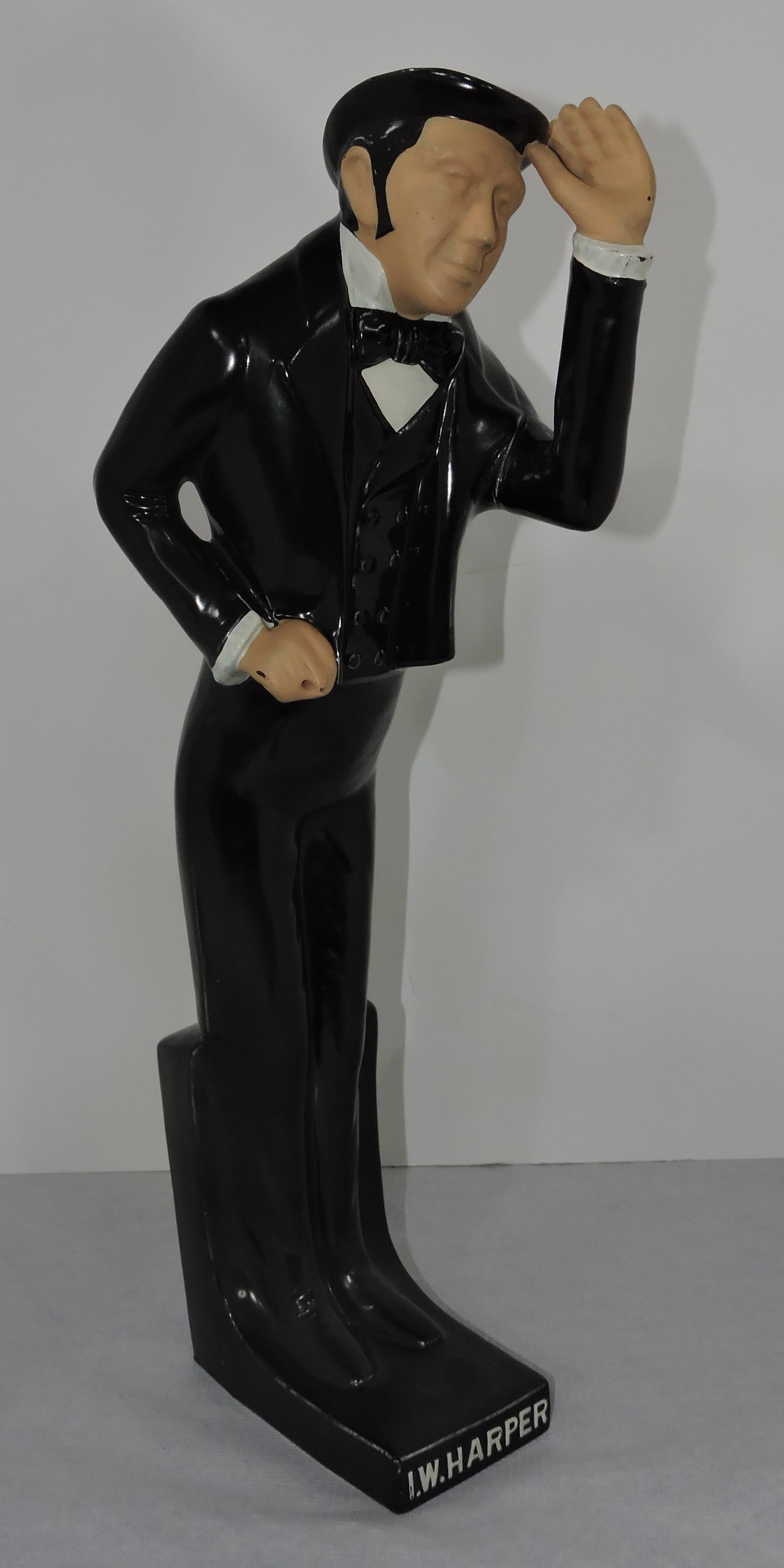 Hall China I. W. Harper figure decanter,: no lid, 22"