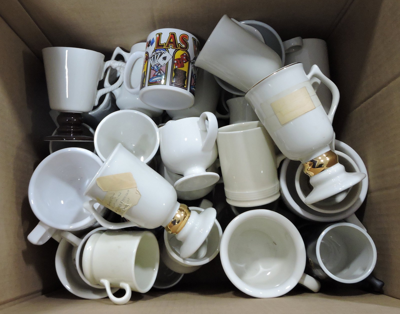 Hall China box of mugs & cups: .