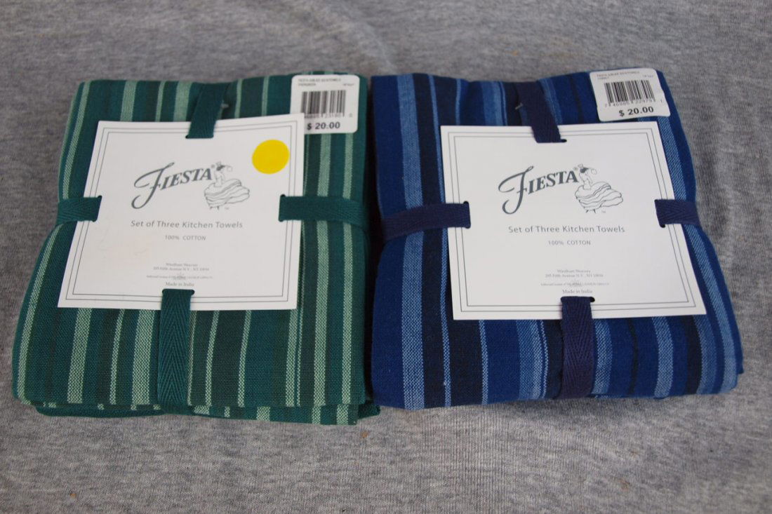 Fiesta linen group - 3 evergreen and 3 cobalt di: Fiesta linen group - 3 evergreen and 3 cobalt dish towels