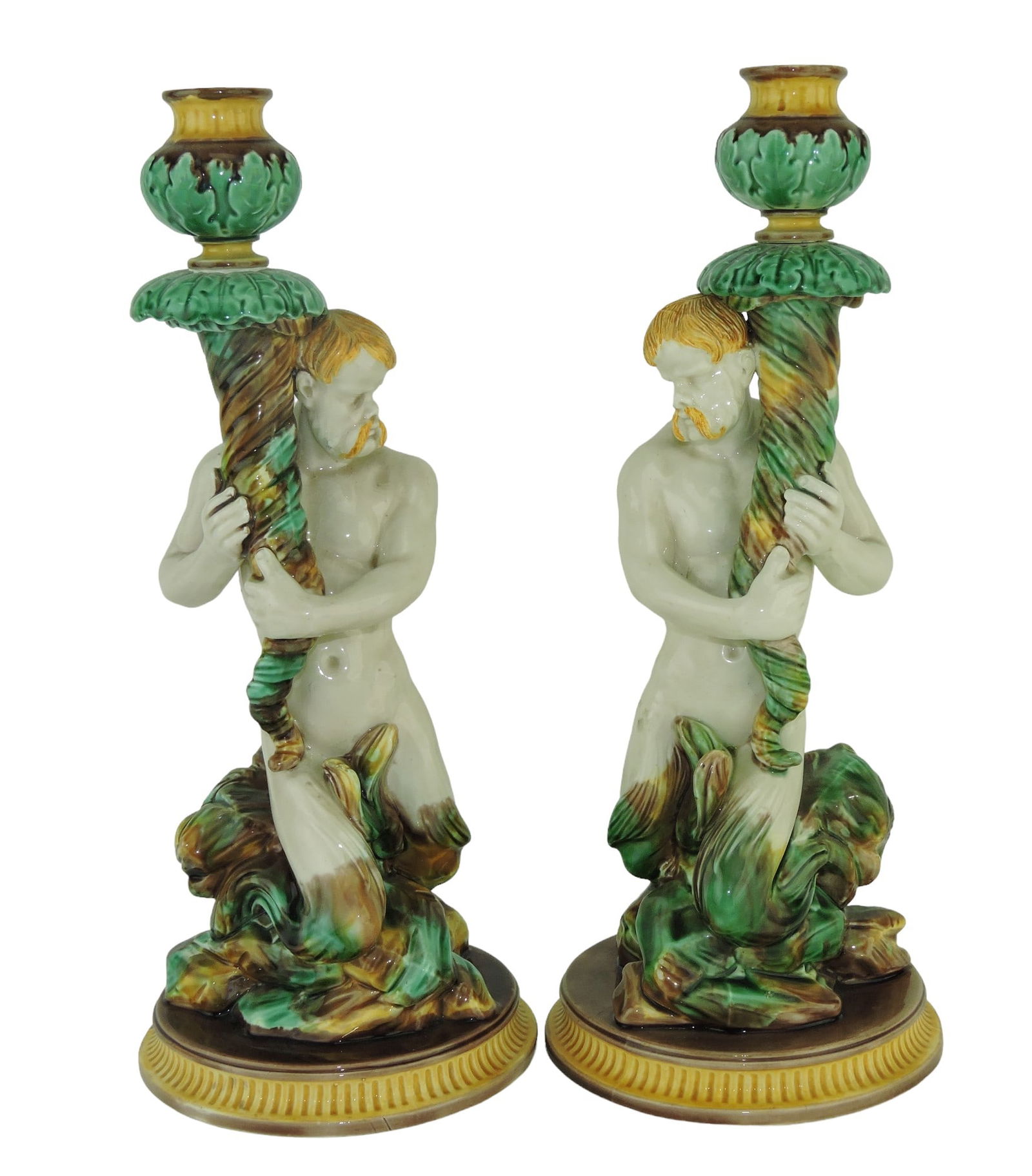 Pair of Wedgwood Majolica Triton (1 of 3)