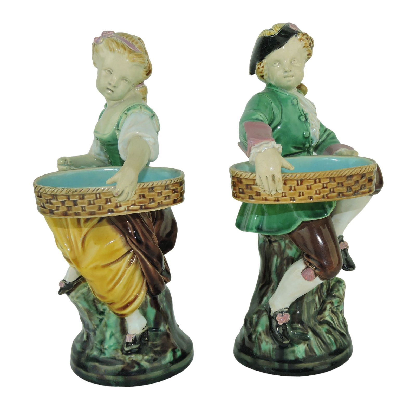 Pair of Minton Majolica Hogarth (1 of 4)