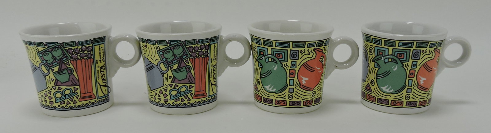 Fiesta Post 86 lot of 4 mugs: .
