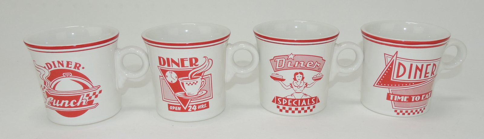 Fiesta Post 86 'Diner' set of 4 mugs: .