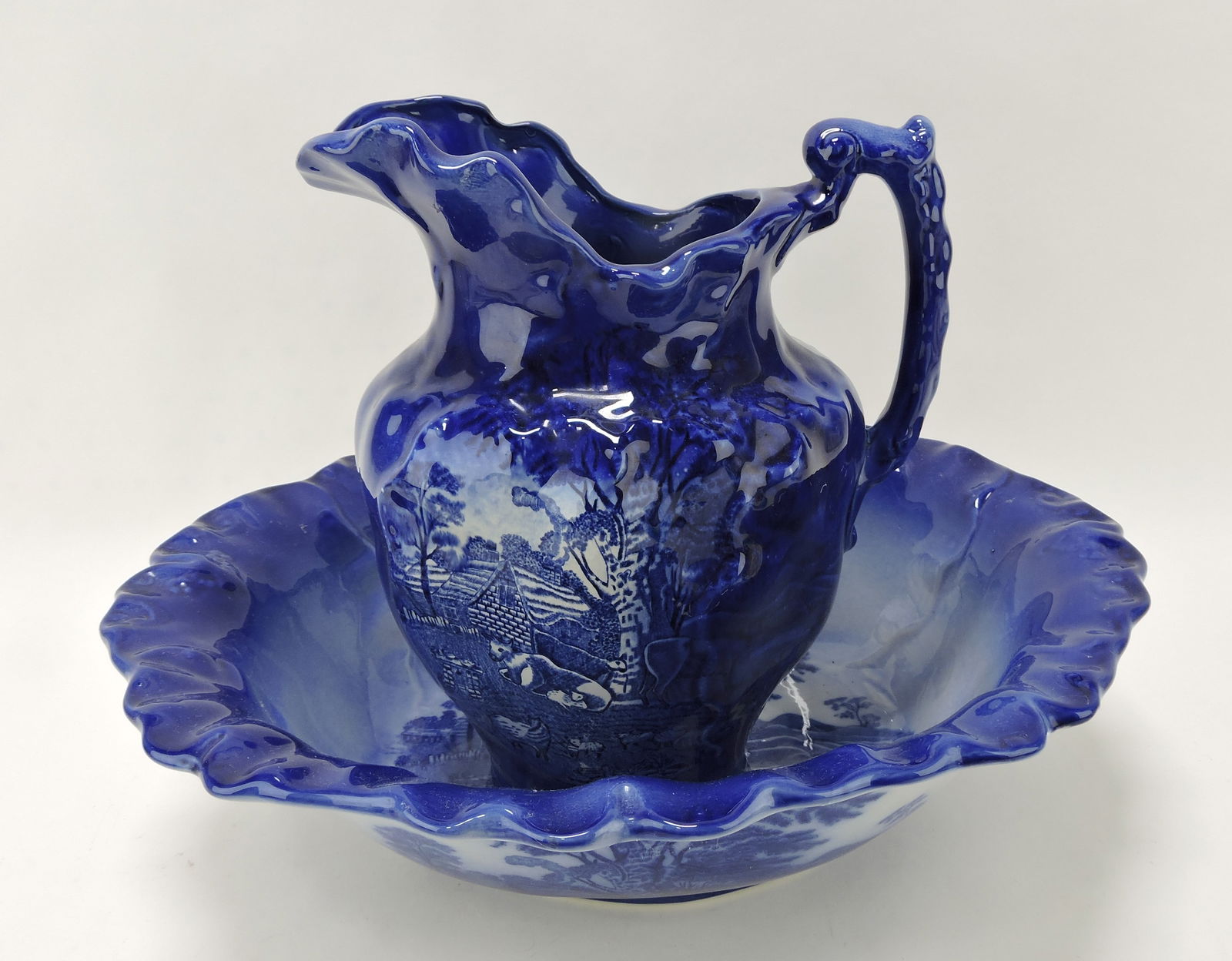 Flo Blue style pitcher and bowl set (1 of 1)