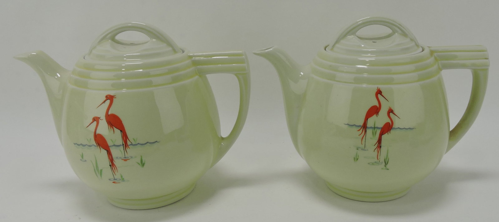 Lot of 2 pink flamingo coffee/tea pots: .