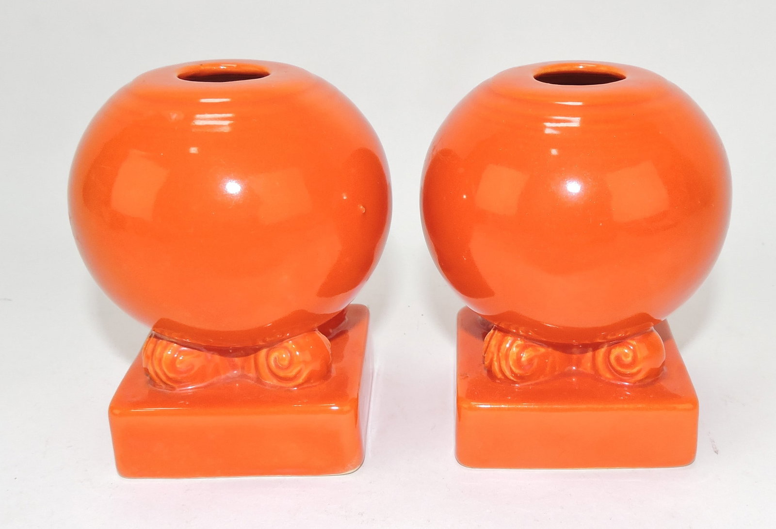 Fiesta pair of bulb candle holder,: red