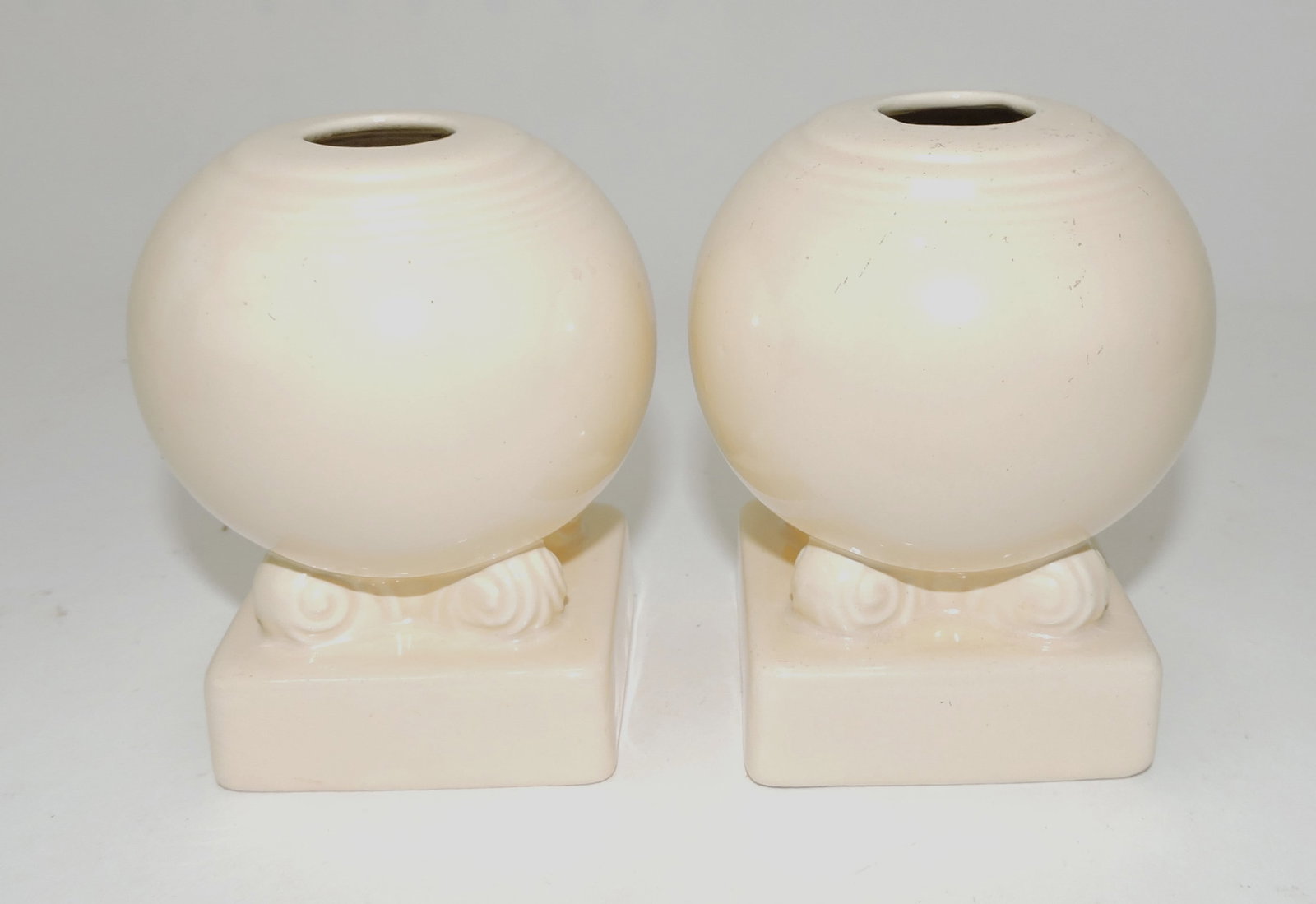 Fiesta pair of bulb candle holder,: ivory