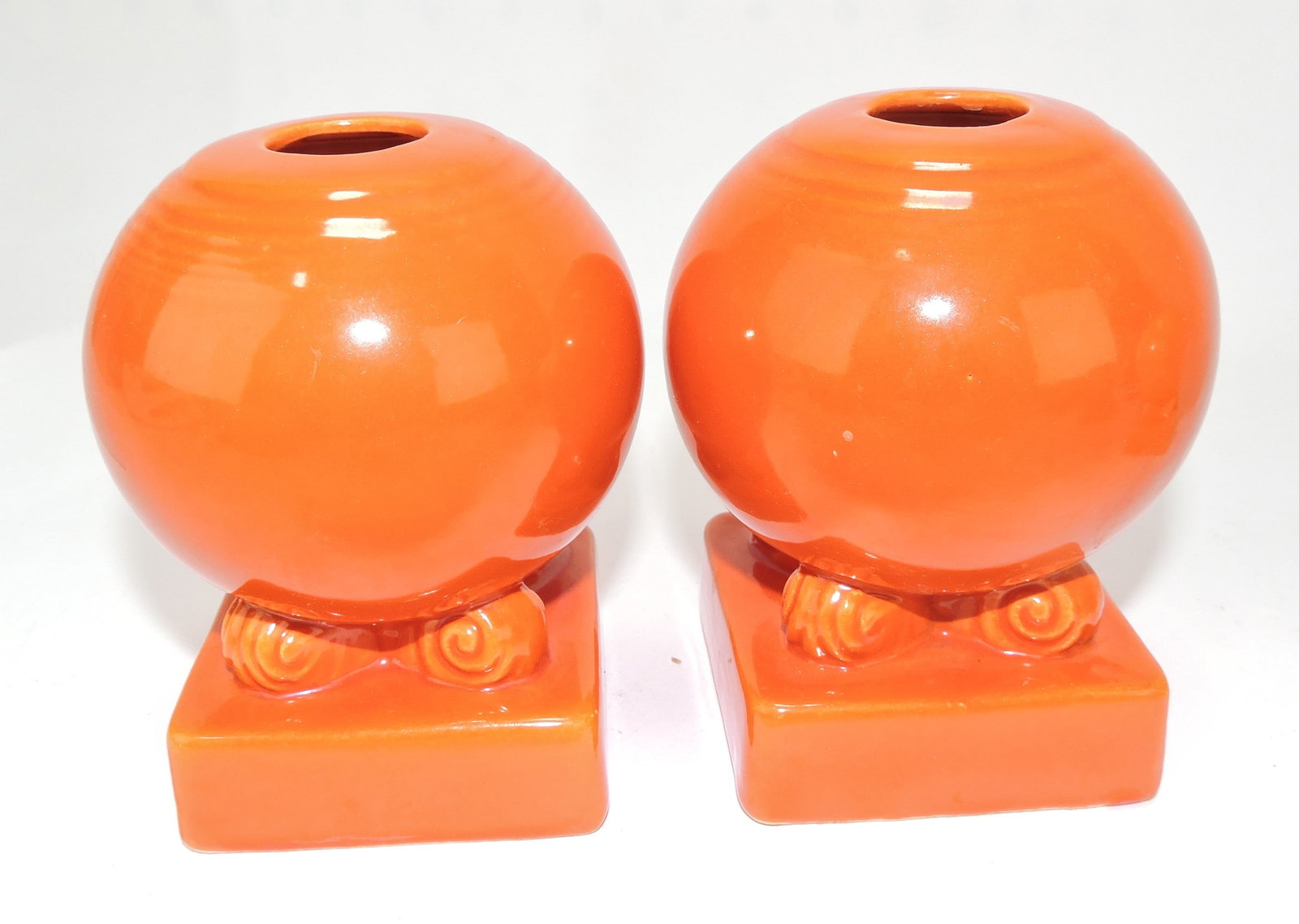 Fiesta pair of bulb candle holder,: red