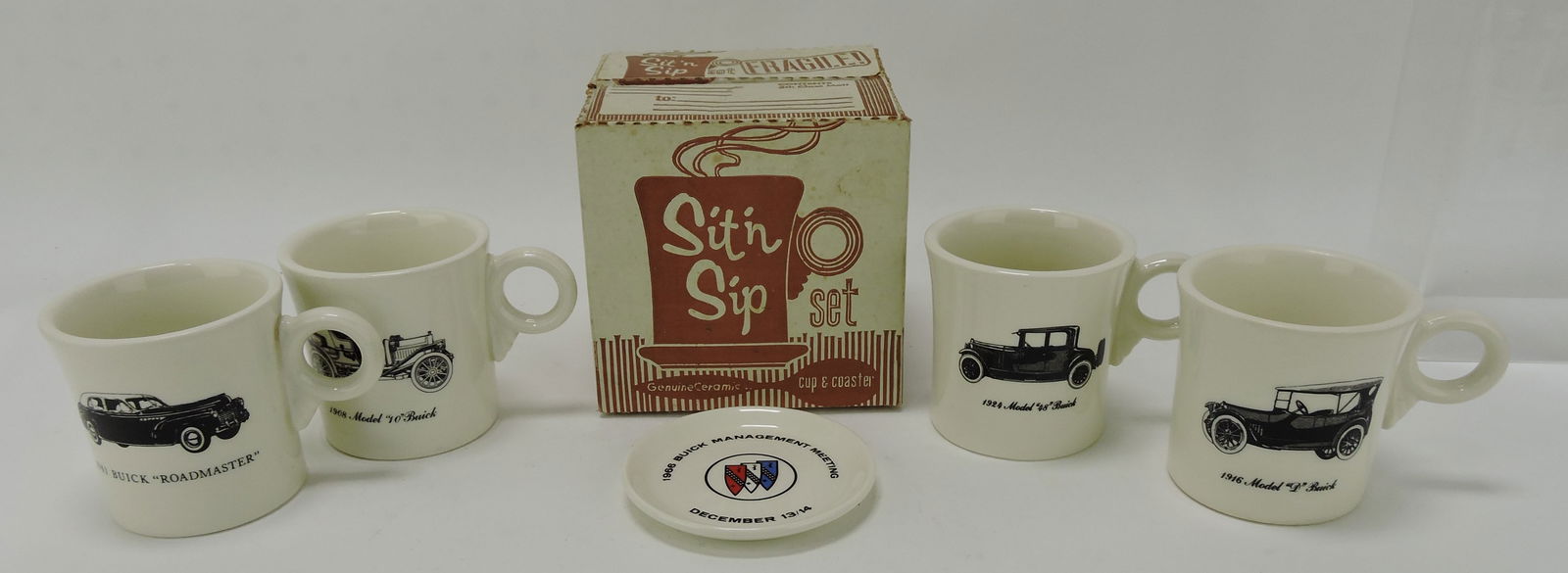 Fiesta lot of 4 Buick mugs and 1 ashtray (1 of 1)