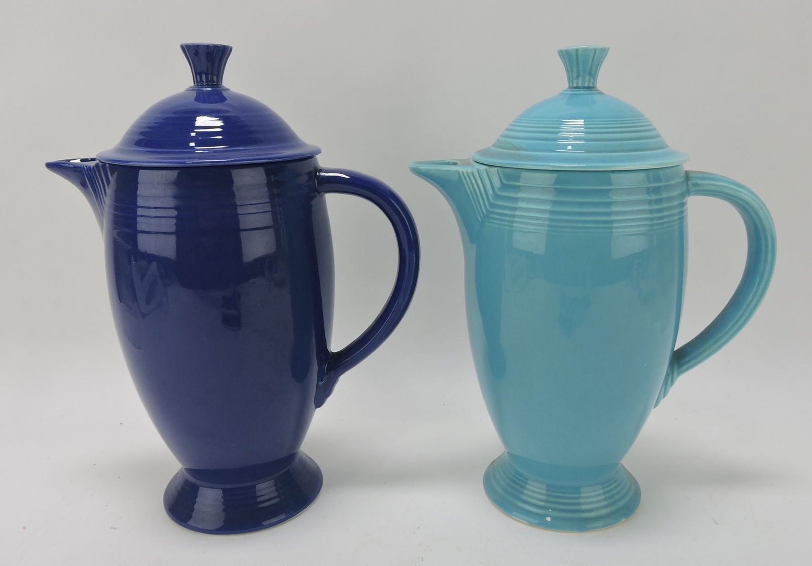 Fiesta coffee pots, cobalt & turquoise, (1 of 1)