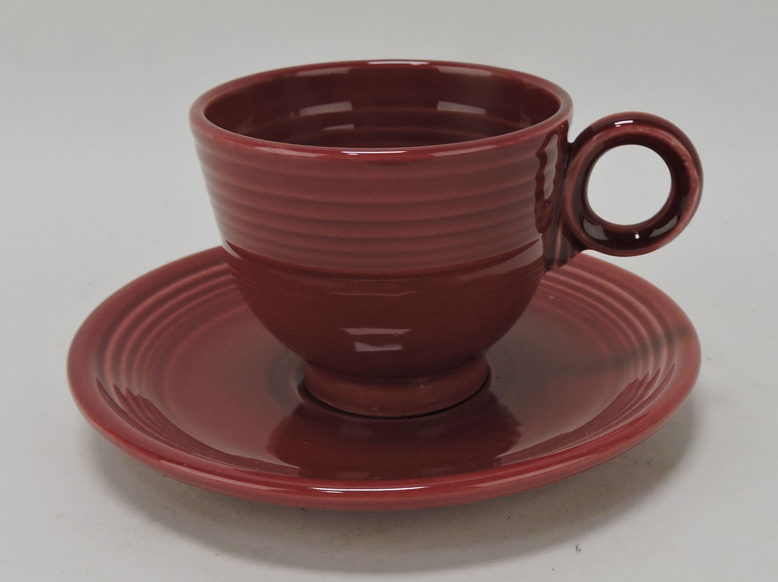 Rare Fiesta Cup And Saucer, Maroon Auction