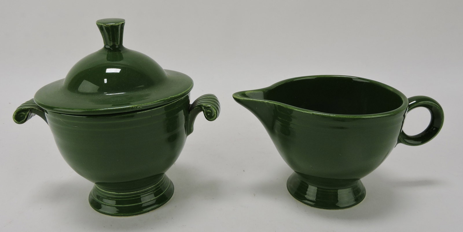 Fiesta cream & sugar, dark green: .