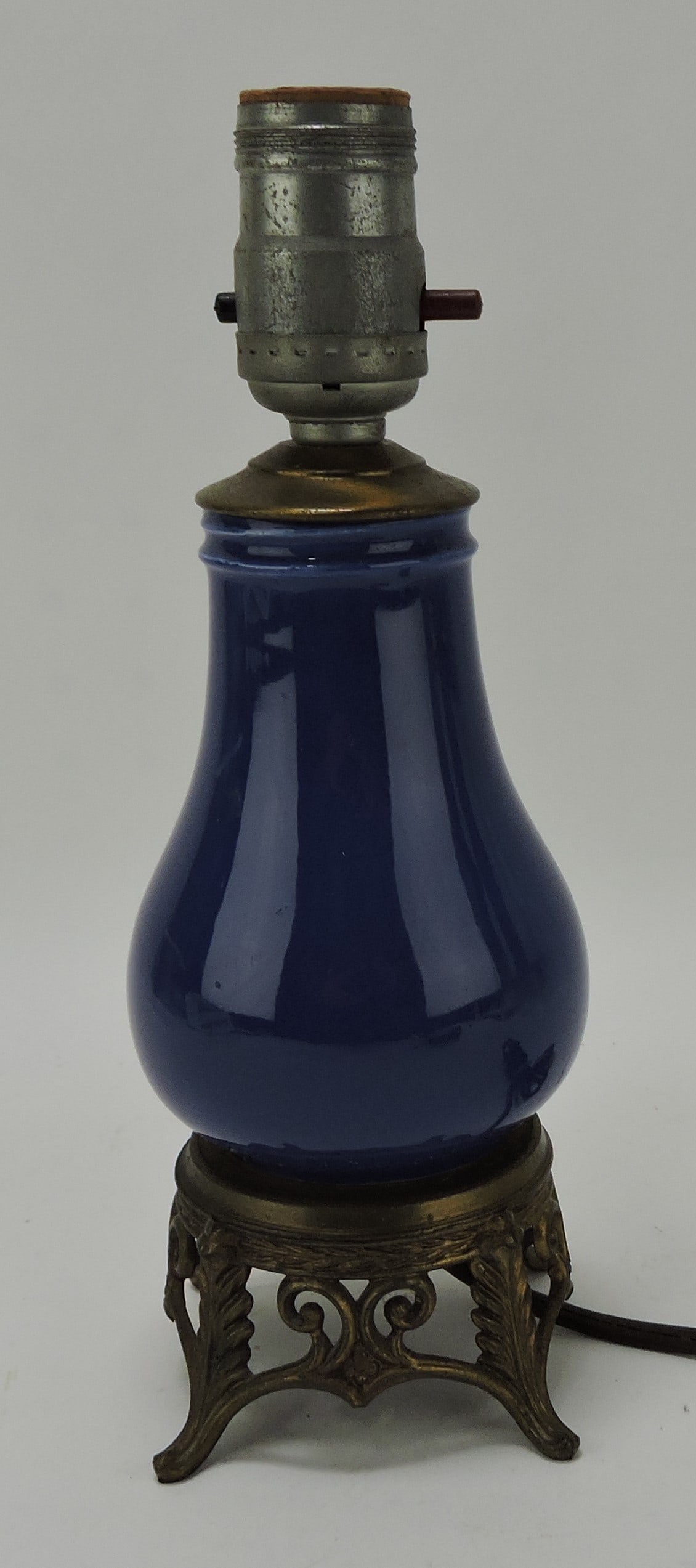 Fiesta syrup pitcher lamp, cobalt (1 of 1)