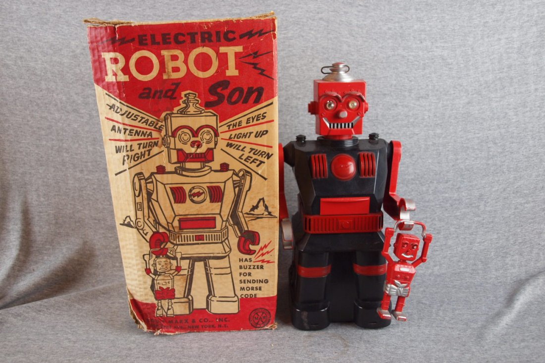 Marx Robot & Son with box: Marx Robot & Son with box