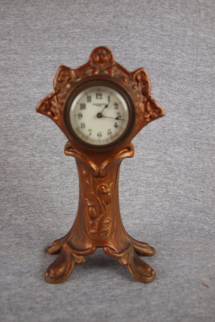 New Haven Art Noveau novelty clock, 9" : New Haven Art Noveau novelty clock, 9"