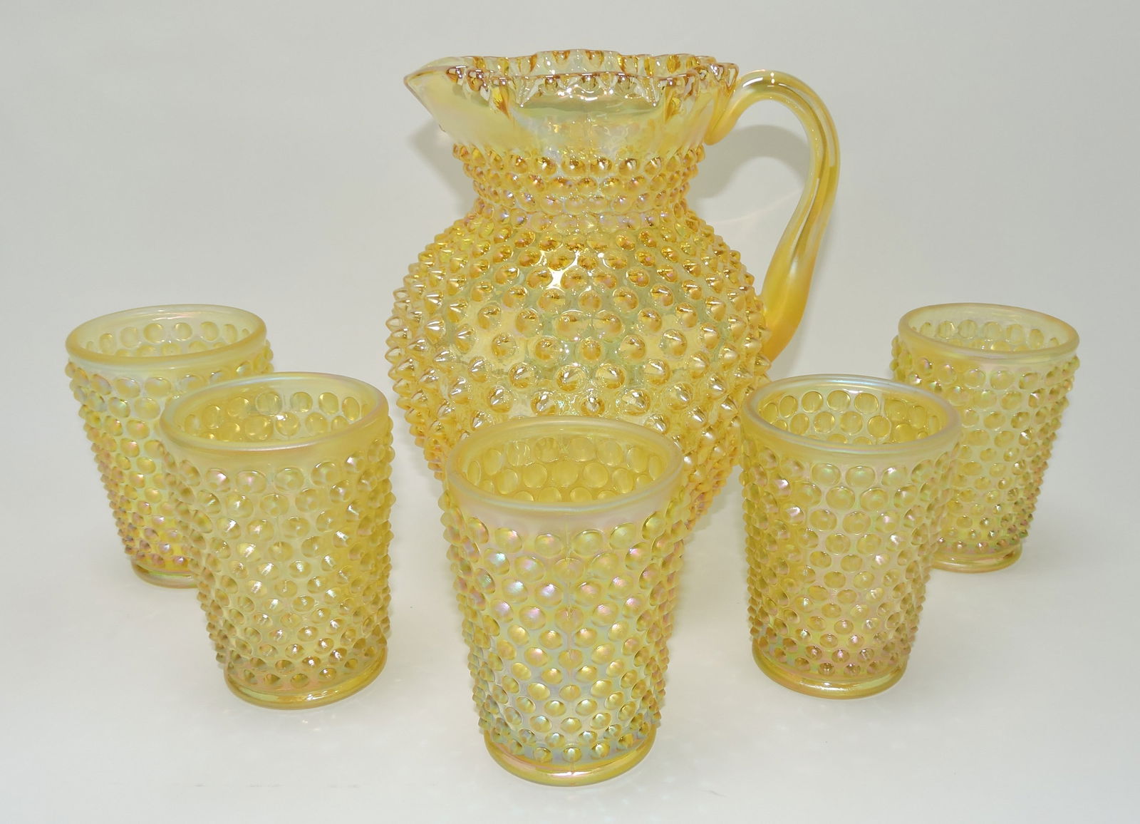 Fenton gold iridescent carnival hobnail (1 of 1)