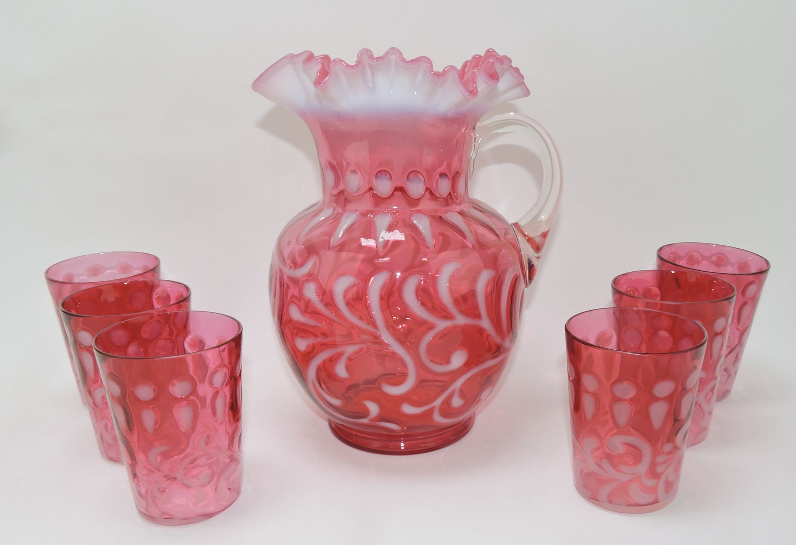 Northwood cranberry opalescent Buttons (1 of 1)